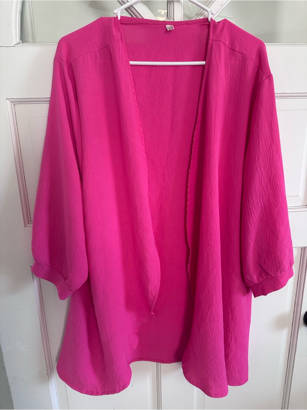 Women's Open-Front Hot Pink Kimono Jacket